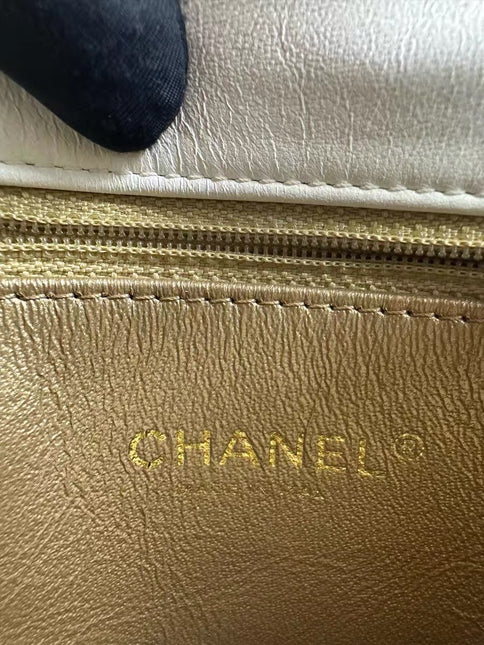 Chanel White Quilted Lambskin Double Side Pack Bags Aged Gold Hardware 2019