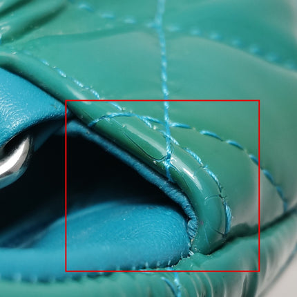 Chanel Classic Flap Rectangular Mini Blue Patent Leather Silver Hardware