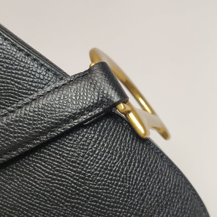 Dior Saddle 2022 Medium Grained Calfskin Leather Bag Black