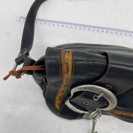 Dior Vintage Gaucho Mini Black Leather Crossbody Bag