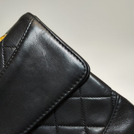 Chanel Classic Flap Vintage 1989 Black Lambskin Leather with 24k Gold Hardware