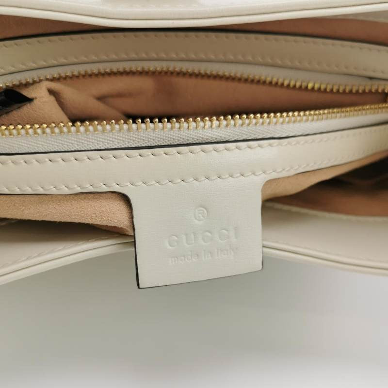 Gucci Jackie 1961 White Leather Bag with Adjustable Strap Size Small