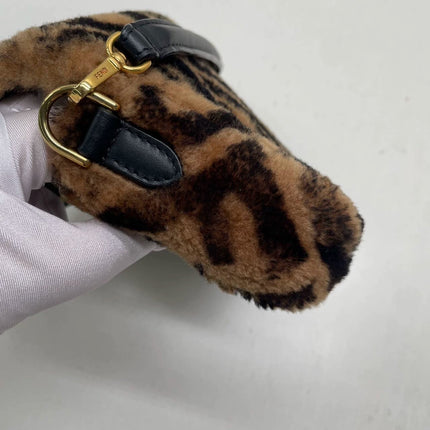 Fendi Baguette Mini Shearling Vitello Dolce Marco FF 1974 Tobacco Black Brown Zucca