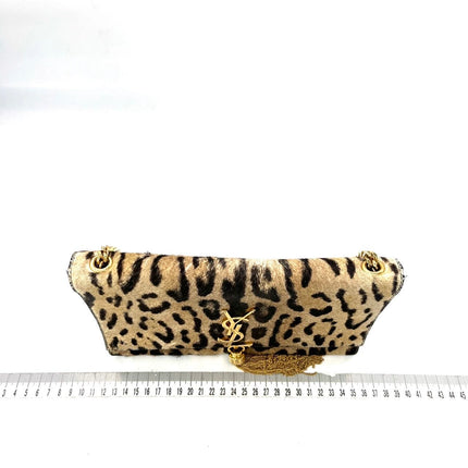 YSL Saint Laurent Kate Small Pony-style Calfskin Leather Leopard Print Tassle Crossbody Bag