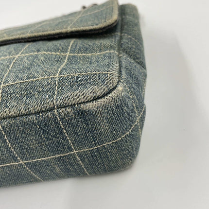 Chanel Ice Cube Chocolate Bar Medium Classic Flap Denim Green