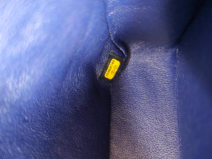 Chanel Classic Flap Medium Royal Blue Velvet Silver Hardware