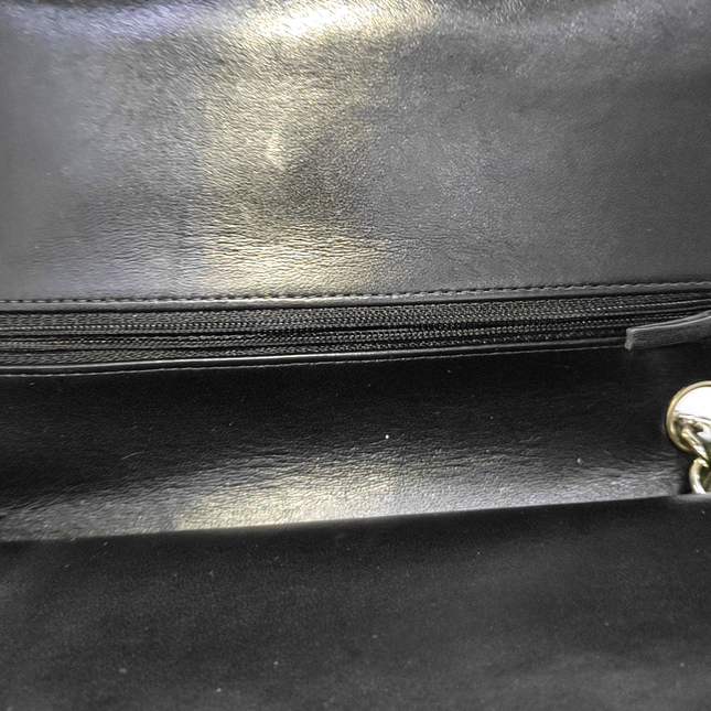 Chanel Timeless Classic Flap Medium Black Lambskin Leather Silver Hardware, 2013-2014