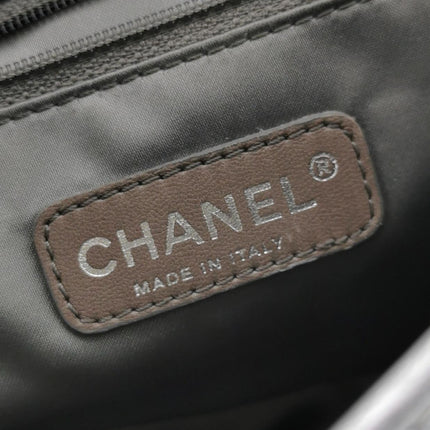 Chanel Ice Cube Chocolate Bar Classic Flap Metallic Silver PVC with Leather