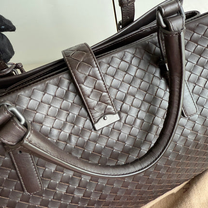 Bottega Veneta Roma Large Intrecciato Nappa Leather Dark Brown 35cm