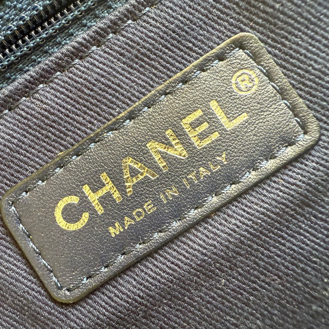 Chanel Deauville Tote Medium Navy Denim Top Handle
