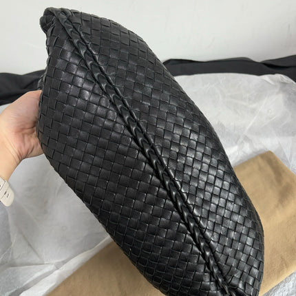 Bottega Veneta Veneta Intrecciato Hobo Bag Large Black Lambskin leather 48cm