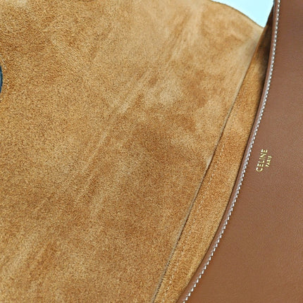 Celine Soft 16 Bag Medium Caramel Natural Tan Smooth Satin Calfskin Leather