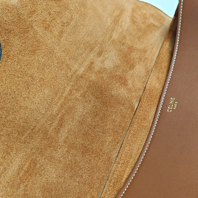 Celine Soft 16 Bag Medium Caramel Natural Tan Smooth Satin Calfskin Leather