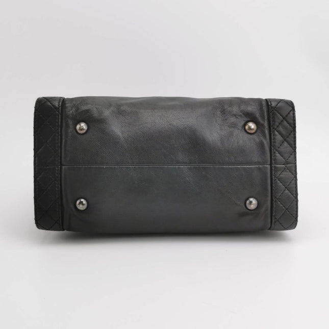 Sold Chanel Boy Reverso Shopping Tote Calfskin Leather Black