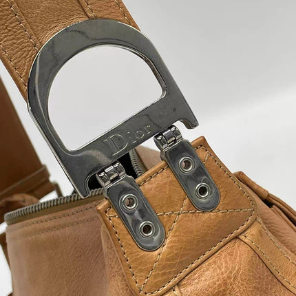 Dior Flight Medium Tan Brown Calfskin Leather Shoulder Bag