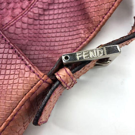 FENDI Baguette Vintage Purple Python-skin Leather Shoulder Bag