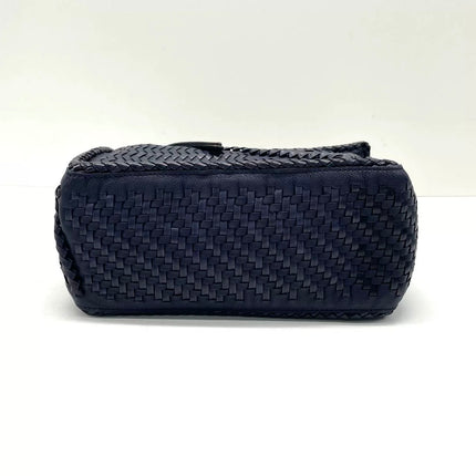 Loewe Braided Puzzle Small Woven Navy Leather Crossbody Bag