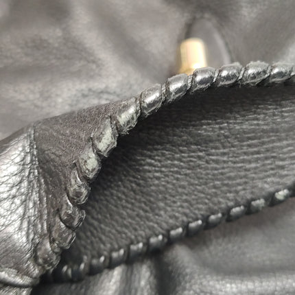 Gucci Jackie Soft Large Black Leather Shoulder Bag With Strap