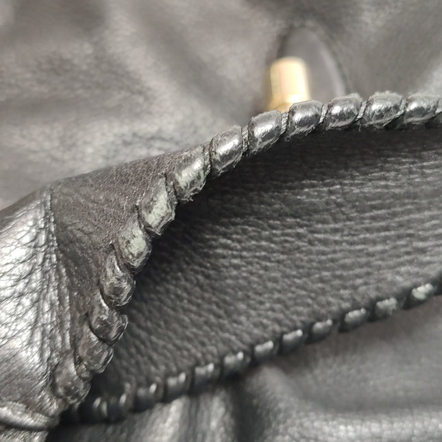 Gucci Jackie Soft Large Black Leather Shoulder Bag With Strap