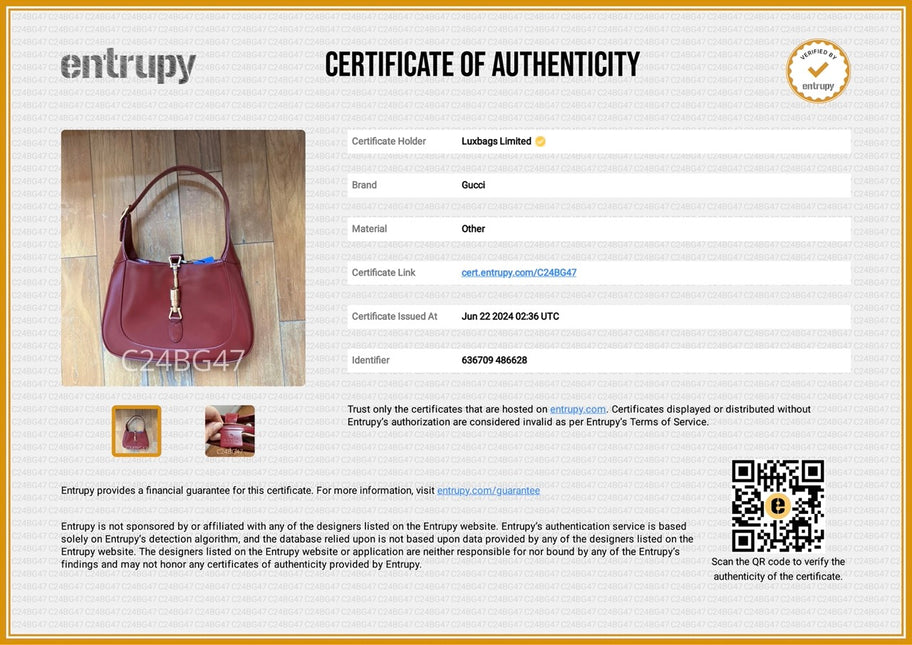 Sold Gucci Jackie 1961 Burgundy Red Leather Bag Small with Adjustable Strap