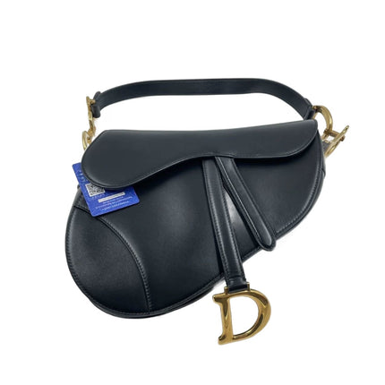 Sold Dior Saddle Medium leather Black Smooth Leather-Luxbags