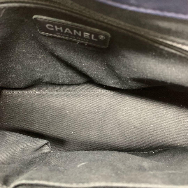 Chanel Coco Shine Small Tote Black Quilted Patent Leather Silver Hardware 2014-15