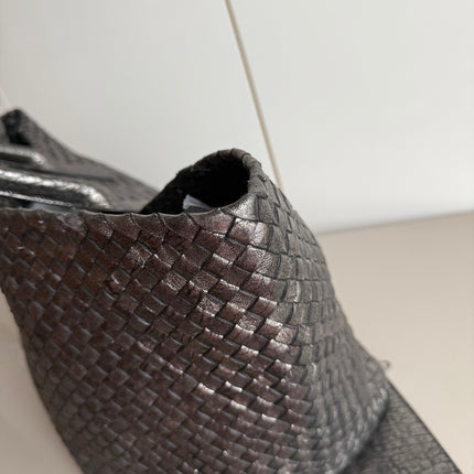 Bottega Veneta Cabat Maxi Intreccio Leather Tote Bag Metallic 50cm