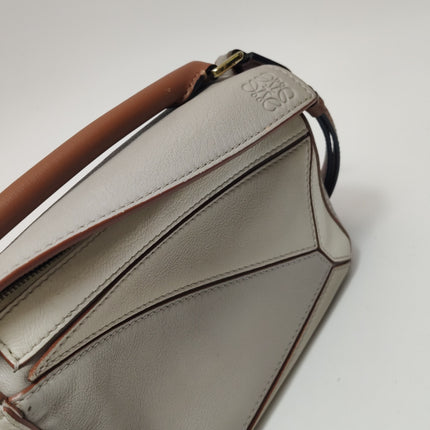 Loewe Puzzle Mini Tricolor Grey Calfskin Leather Crossbody Bag