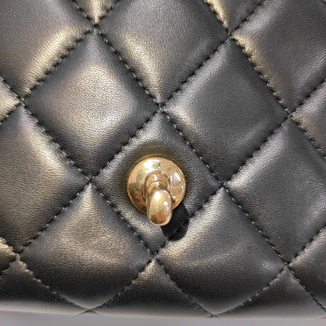 Sold Chanel Classic Flap Maxi Black Lambskin Leather Double Flap with Gold Hardware, 2014-2015