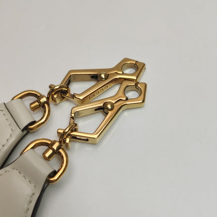 Gucci Bamboo 1947 Top Handle Bag Small White Box Leather Canvas Strap