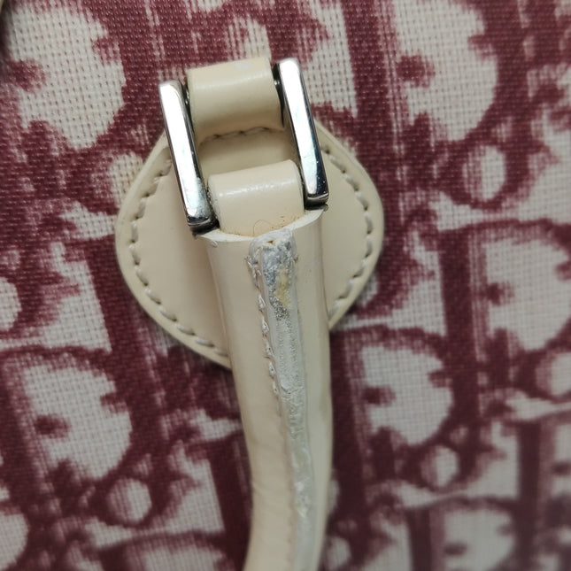 Dior No. 1 Rasta Trotter Bowling Bag Red Oblique Canvas White Patent Leather