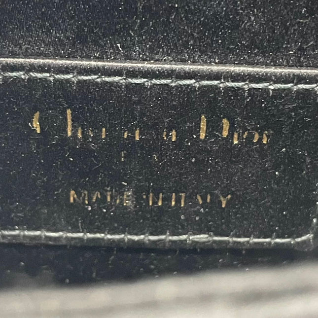 Dior Saddle Mini Silk Handbag Black with crystals