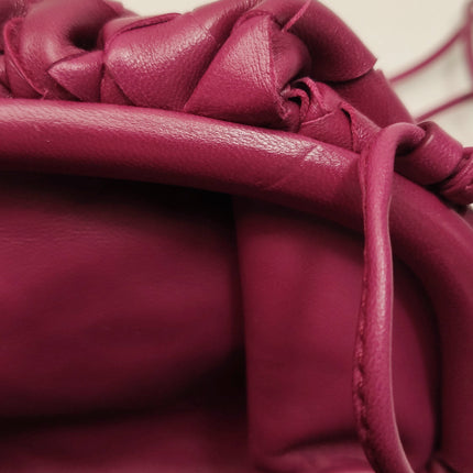 Bottega Veneta Pouch Mini Intrecciato Burgundy Lambskin Leather Crossbody Bag