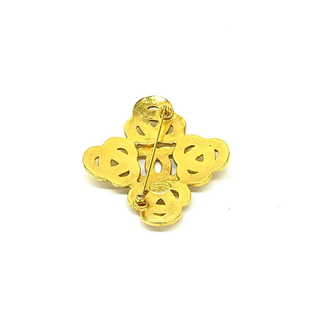 Chanel Coco Mark Vintage Gold CC Logo Brooch, 1997
