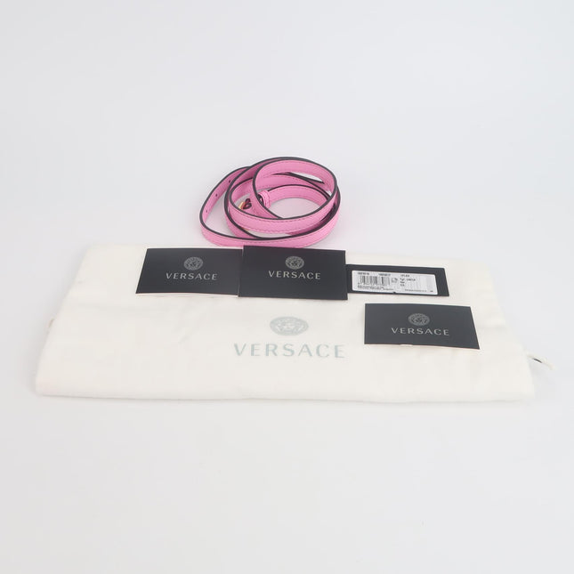 Versace La Medusa Mini Pink Studded Top Handle Bag