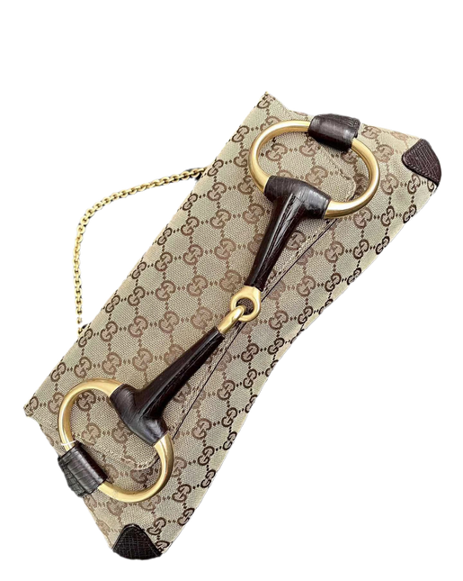 Sold Iconic 2003 Gucci Horsebit 1955 Cloth Black Monogram Shoulder bag-Luxbags