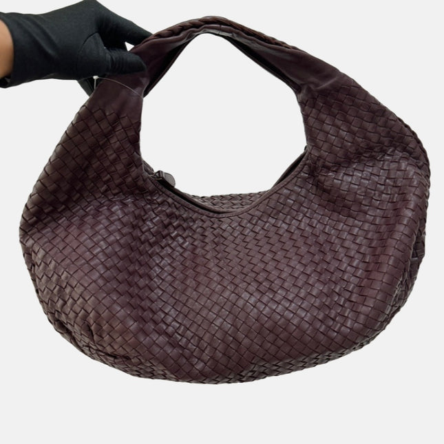 Bottega Veneta Belly Hobo Intrecciato Burgundy Wine Large 50cm-Luxbags
