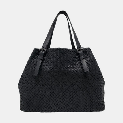 Bottega Veneta Cesta Shopper Tote Intrecciato Black Leather Large 50cm