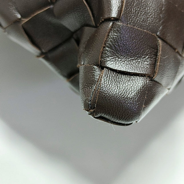 Bottega Veneta Hop Hobo Small Fondant Dark Chocolate Brown Leather 40cm