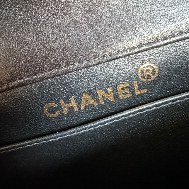 Chanel Double Sided Small Classic Flap Black Lambskin Leather 24k Gold Hardware, 1996-1997