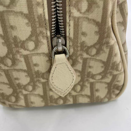 Dior Boston Bowling Bag White Oblique Monogram Canvas With Flower Embroidery