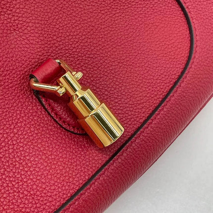 Gucci Jackie 1961 Small Red Pebbled Leather Shoulder Bag