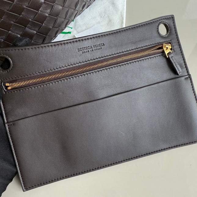 Bottega Veneta Small Andiamo Fondant Dark Chocolate Brown Intrecciato Handbag