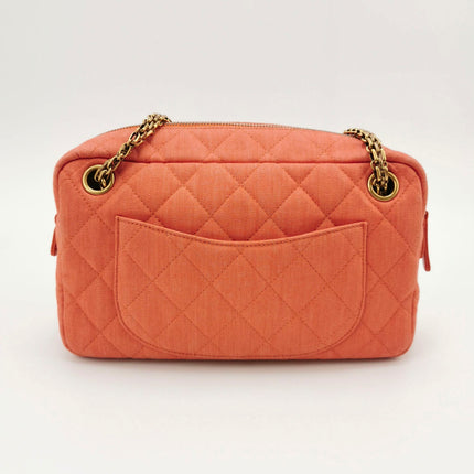 Sold Chanel 2016 Canvas Quilted Small 2.55 Mademoiselle Camera Case Bag Orange