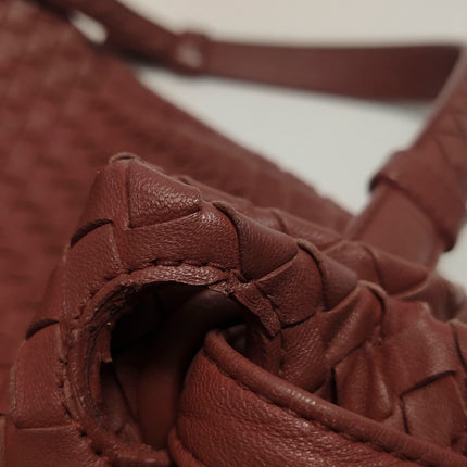 Bottega Veneta Garda Burgundy Intrecciato Nappa Leather Large 33cm