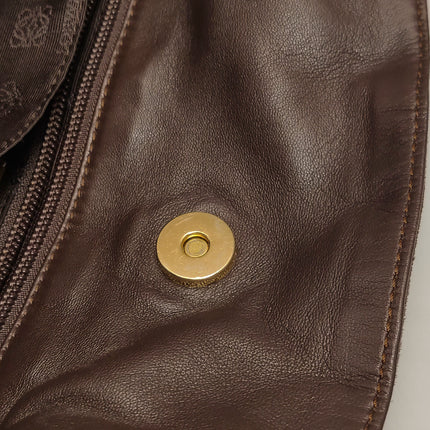 Loewe Flamenco Medium Brown Suede Leather Shoulder Bag 28cm