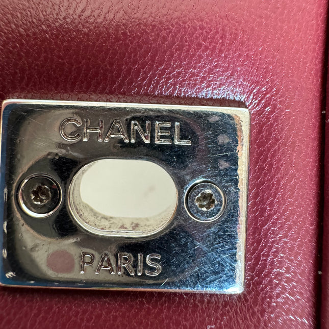 Chanel Classic Flap Medium Chevron Burgundy Quilted Lambskin Leather, 2015