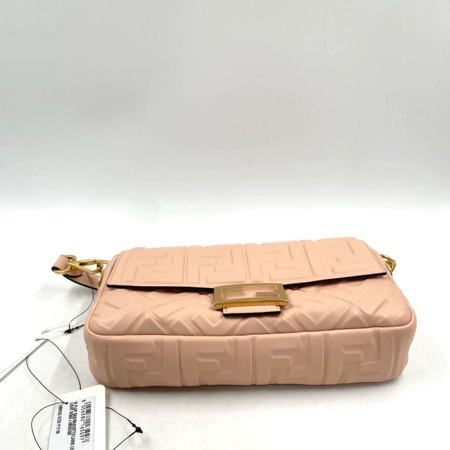 Fendi Baguette Lambskin Leather Crossbody Bag Medium Pink