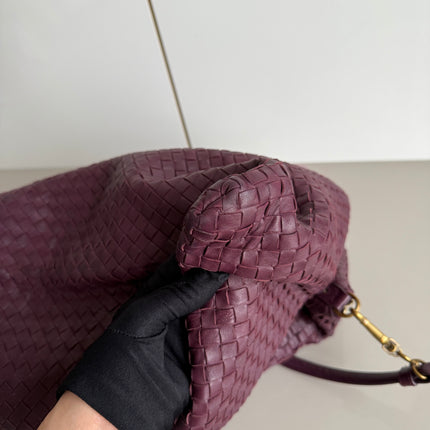 Bottega Veneta Maxi Convertible Tote Bag Wine Burgundy Leather Gold Hardware 50cm