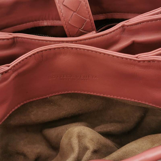 Bottega Veneta Roma Mini Bag Intrecciato Nappa Leather Pink 25cm